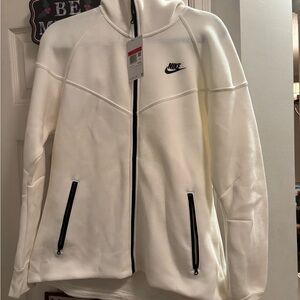 Nike White Full-Zip Hoodie with Black Details